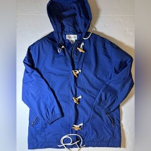 Women's Blue Talbots Spring‎ Toggle Jacket Size M. Lightweight vintage
